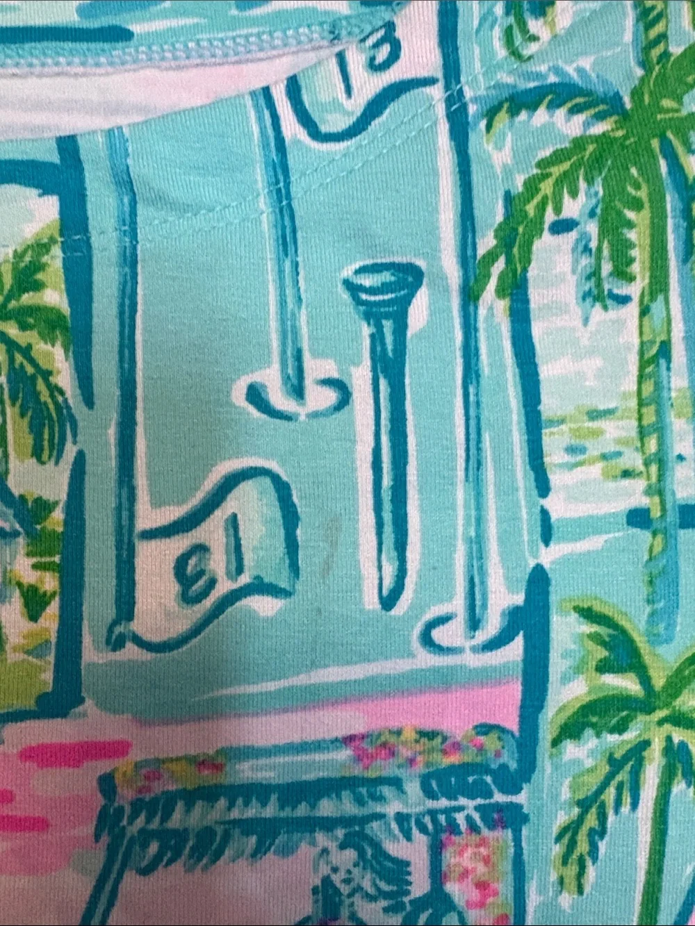Lily Pulitzer girls 8-10 Golf Print Shift Dress in Aqua, Pink & Green